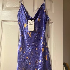 Satin Effect Print Dress